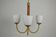 Scandinavian Modern Three-Light Pendant in Brass, Teak and Opaline Glass, 1960s
