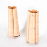 Pair of wooden lamps
