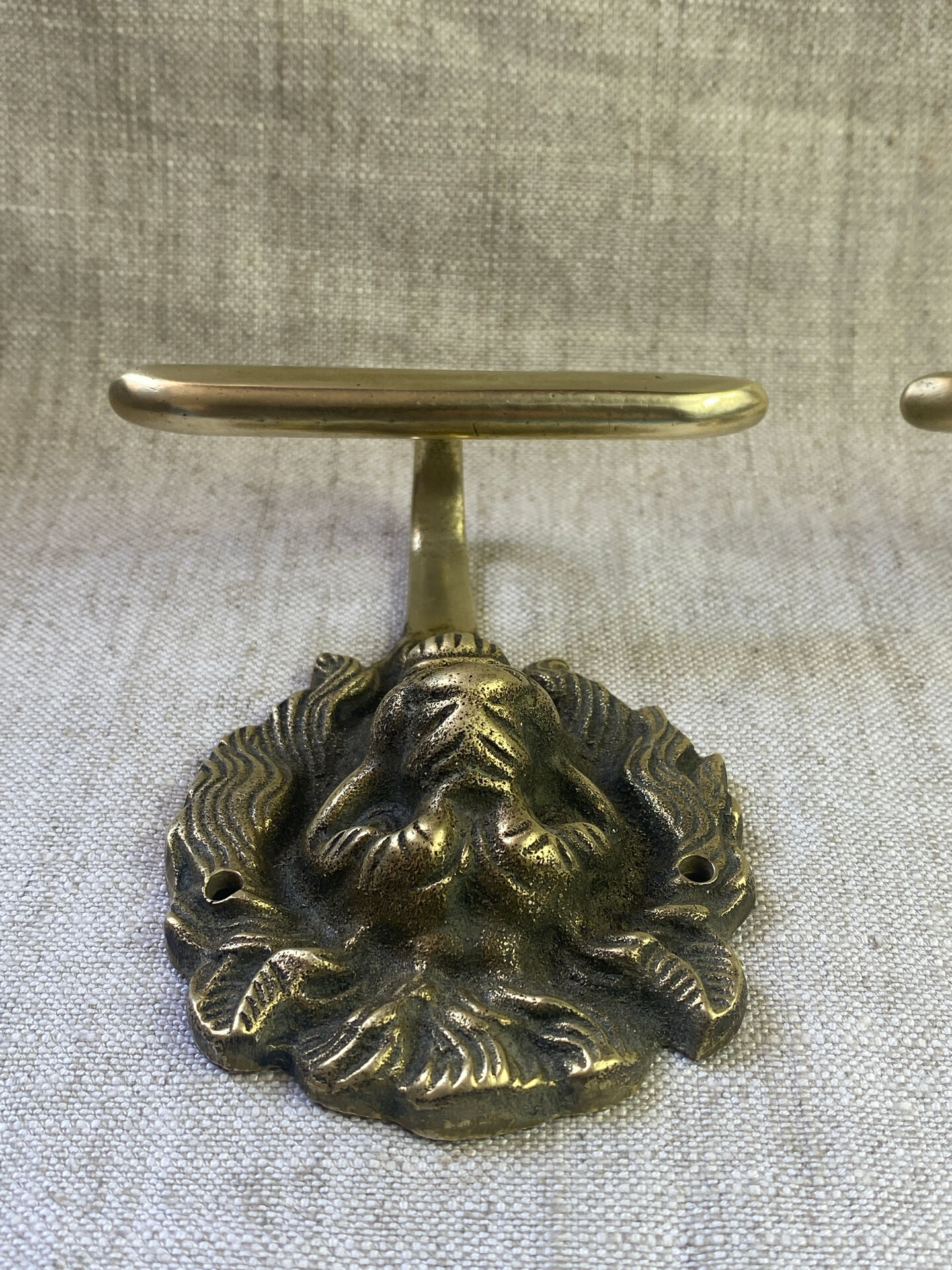 Lion head coat hooks in solid brass, Peerage England