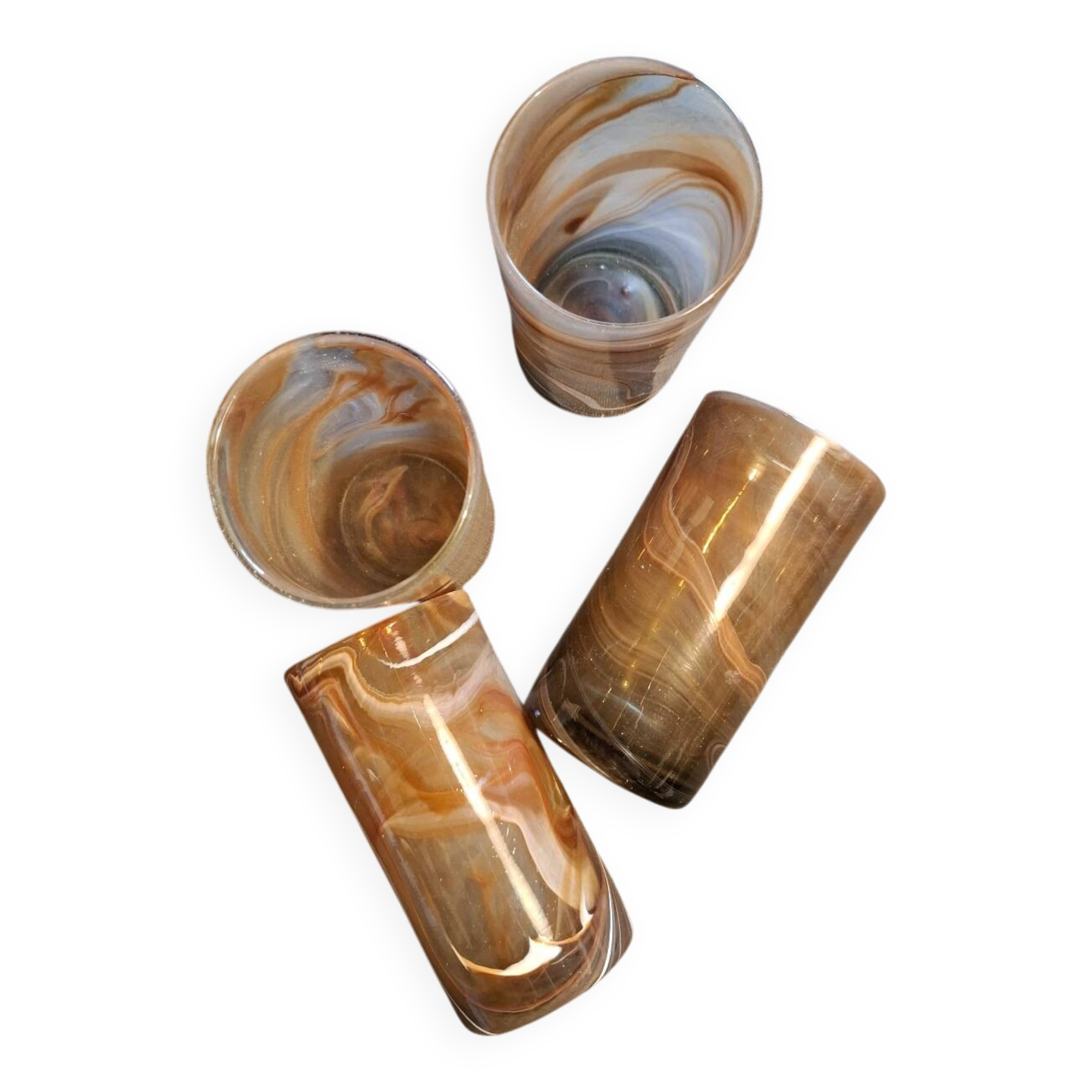 Set of 4 hand-blown glasses