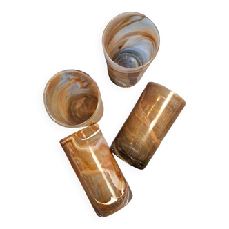 Set of 4 hand-blown glasses