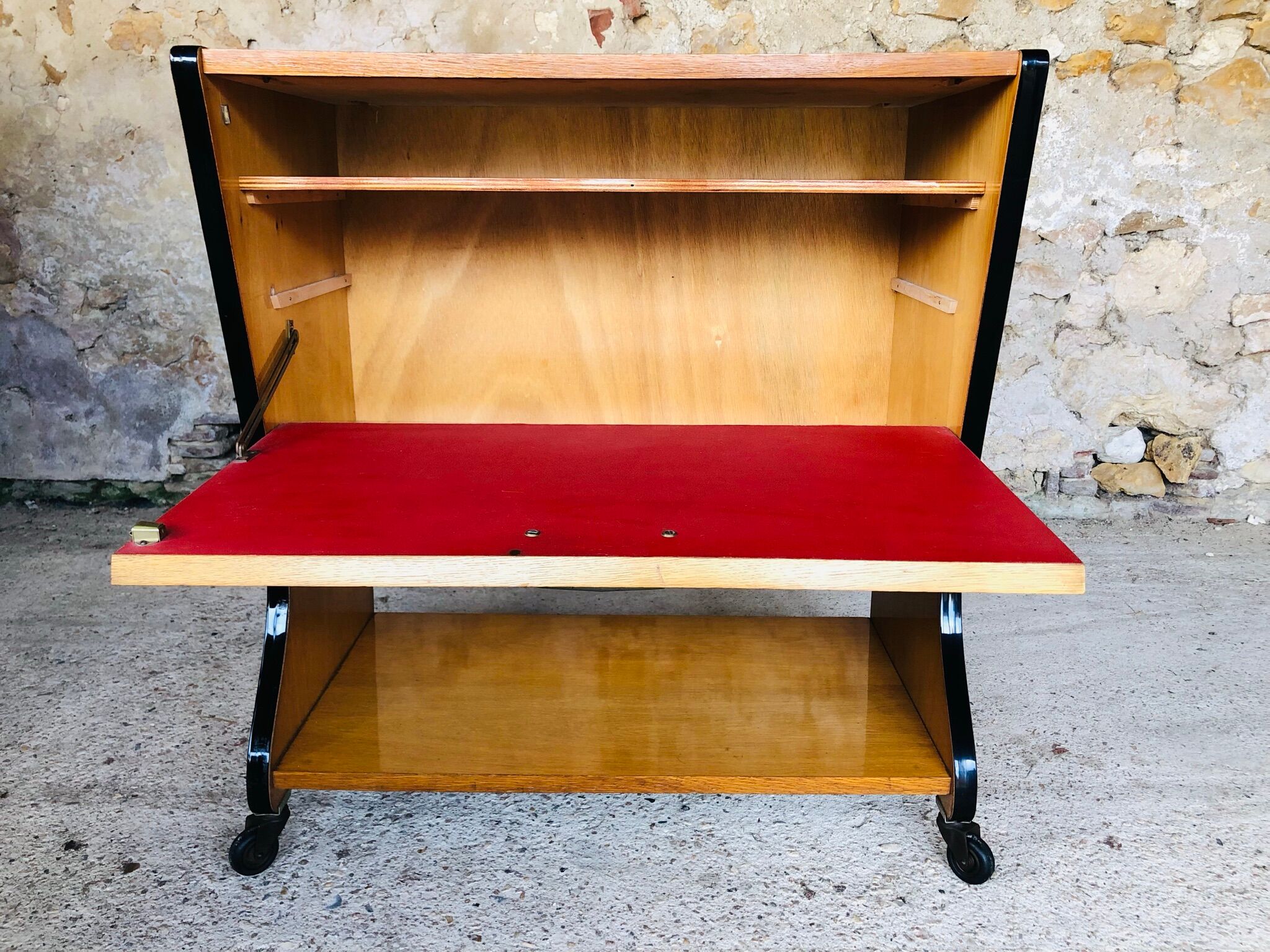 Compartment storage cabinet, TV stand, 60s