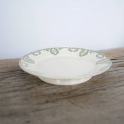 Cake dish on foot, old compotier by the Sarreguemines factory, France
