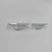 Pair of vintage wall lights, moulded pressed white matte ABS, France, 1980.