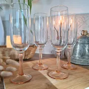 Vintage pink champagne flute Luminarc