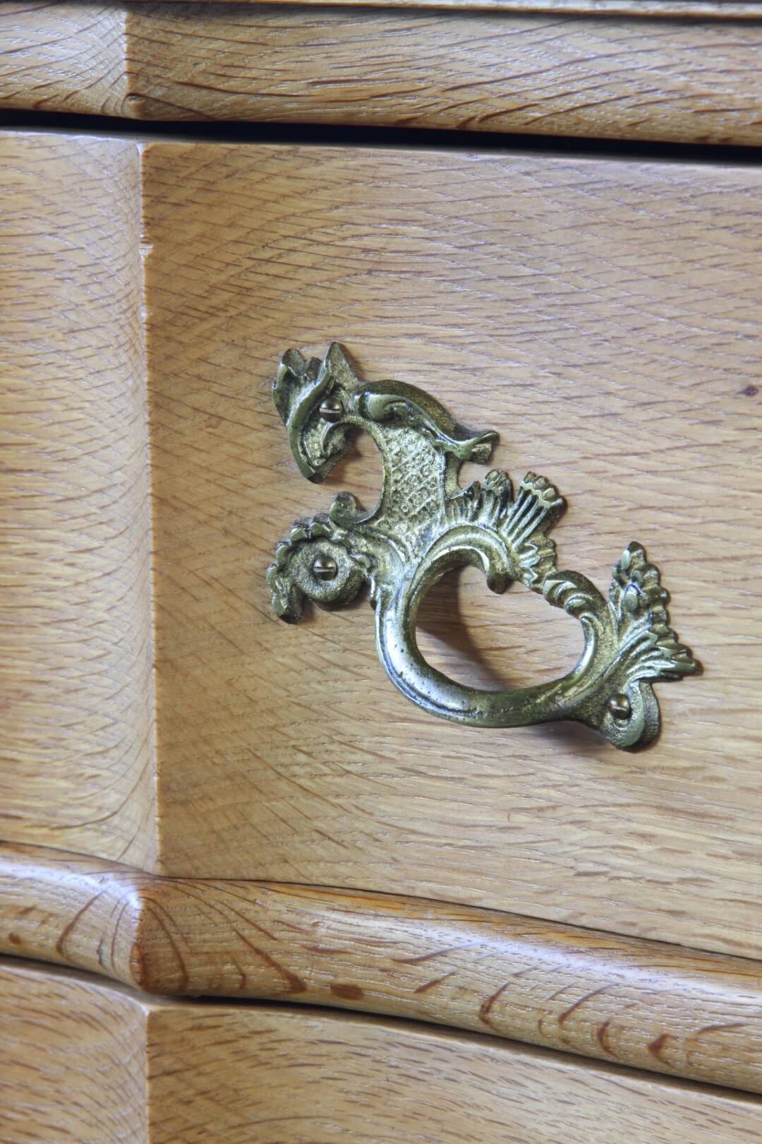 Vintage Mid-Century Danish Oak Baroque/Rococo style Commode