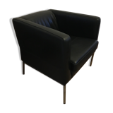 Fauteuil en cuir noir