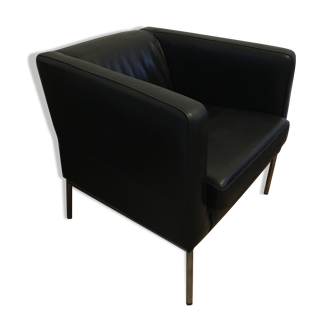 Black leather armchair