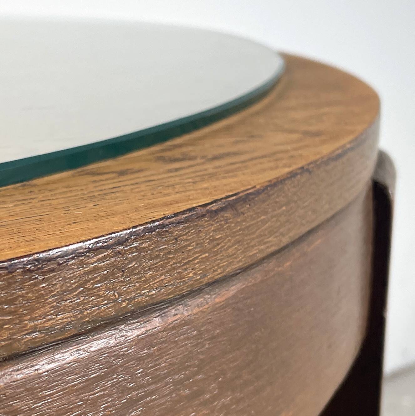 Amsterdam School side table with glass top