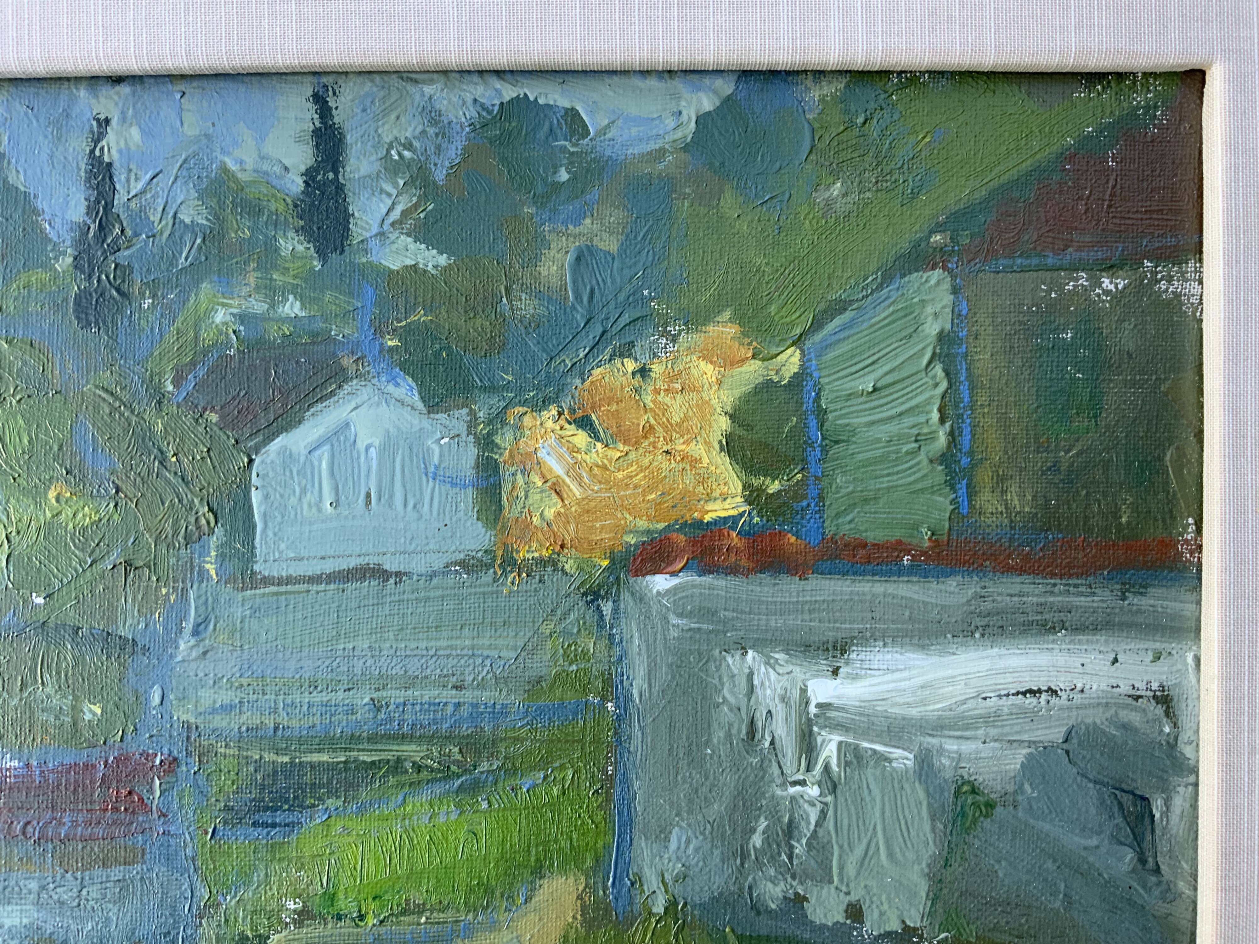 Vintage Landscape Painting“Paysage aux Robinson” By Svan Grandin 1906-1982