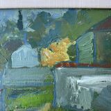 Vintage Landscape Painting“Paysage aux Robinson” By Svan Grandin 1906-1982