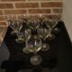 Set of 10 crystal foot "balloon" red wine glasses from the 40s-50s