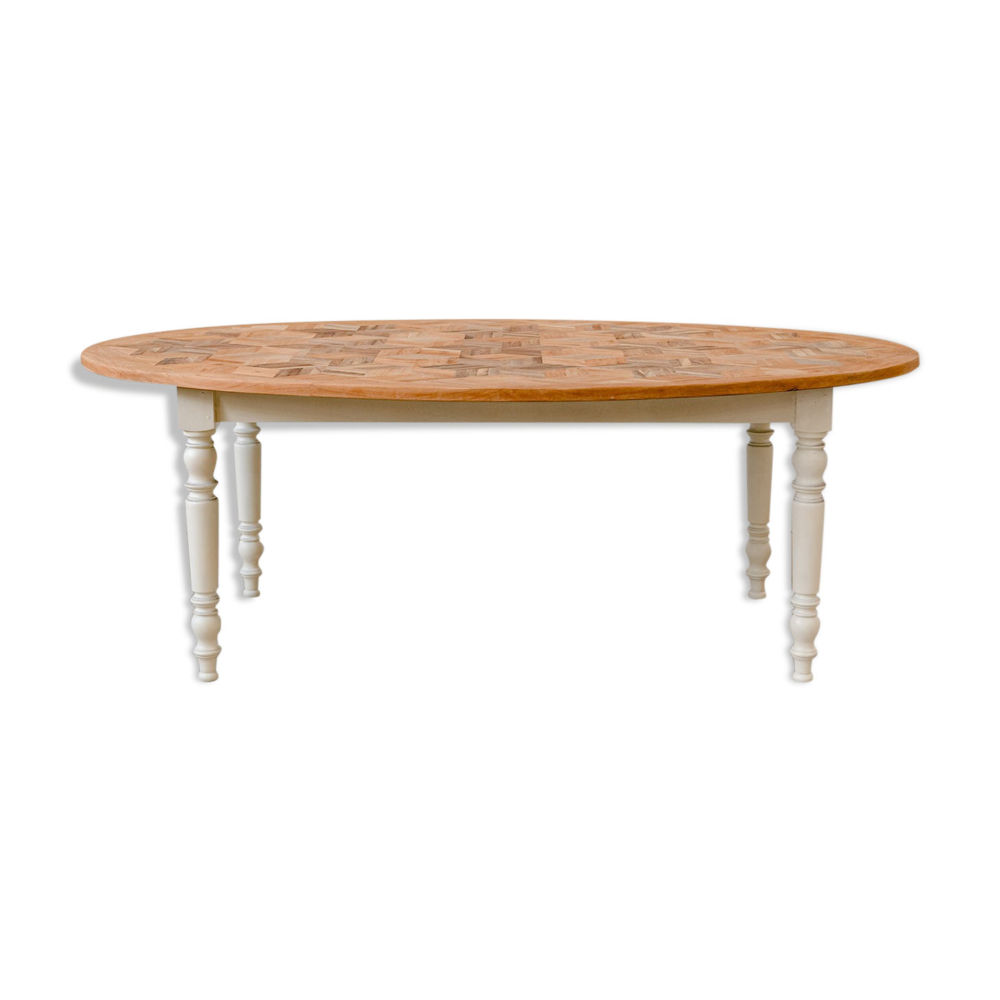 Oval marquetry table – solid wood