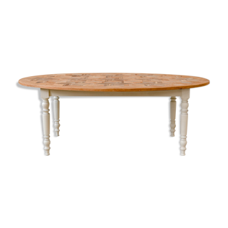 Oval marquetry table – solid wood