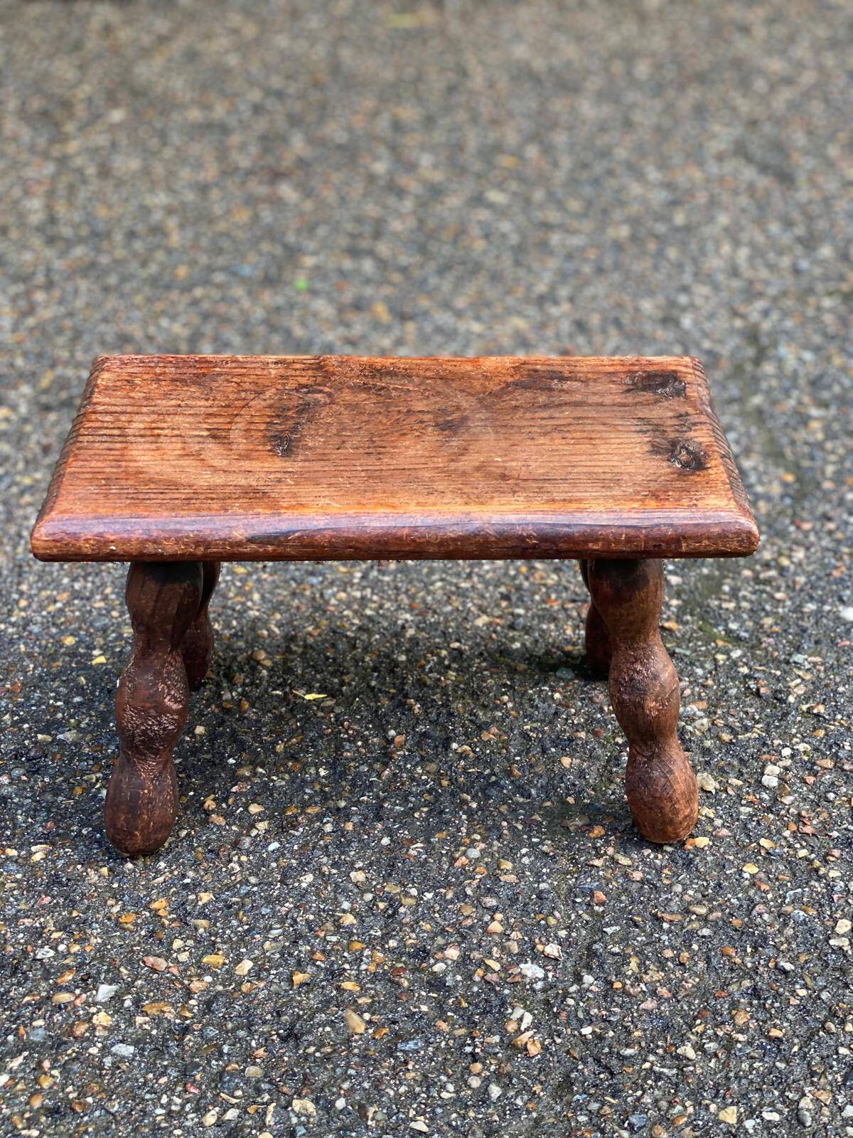 Vintage solid wood footrest stool