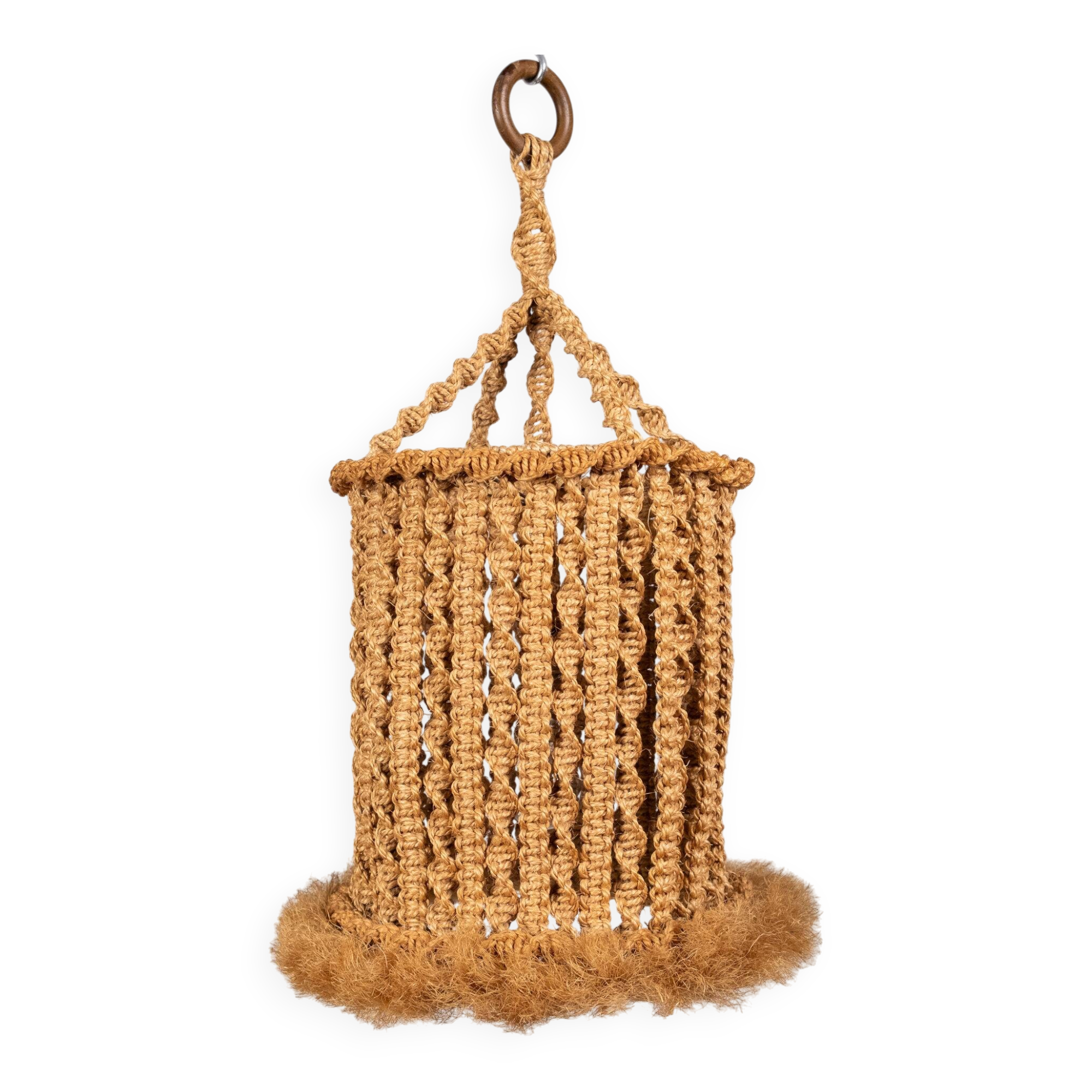 Macramé suspension, Audoux and Minet style, France, 1960s