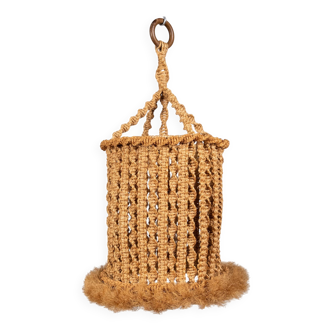 Macramé suspension, Audoux and Minet style, France, 1960s
