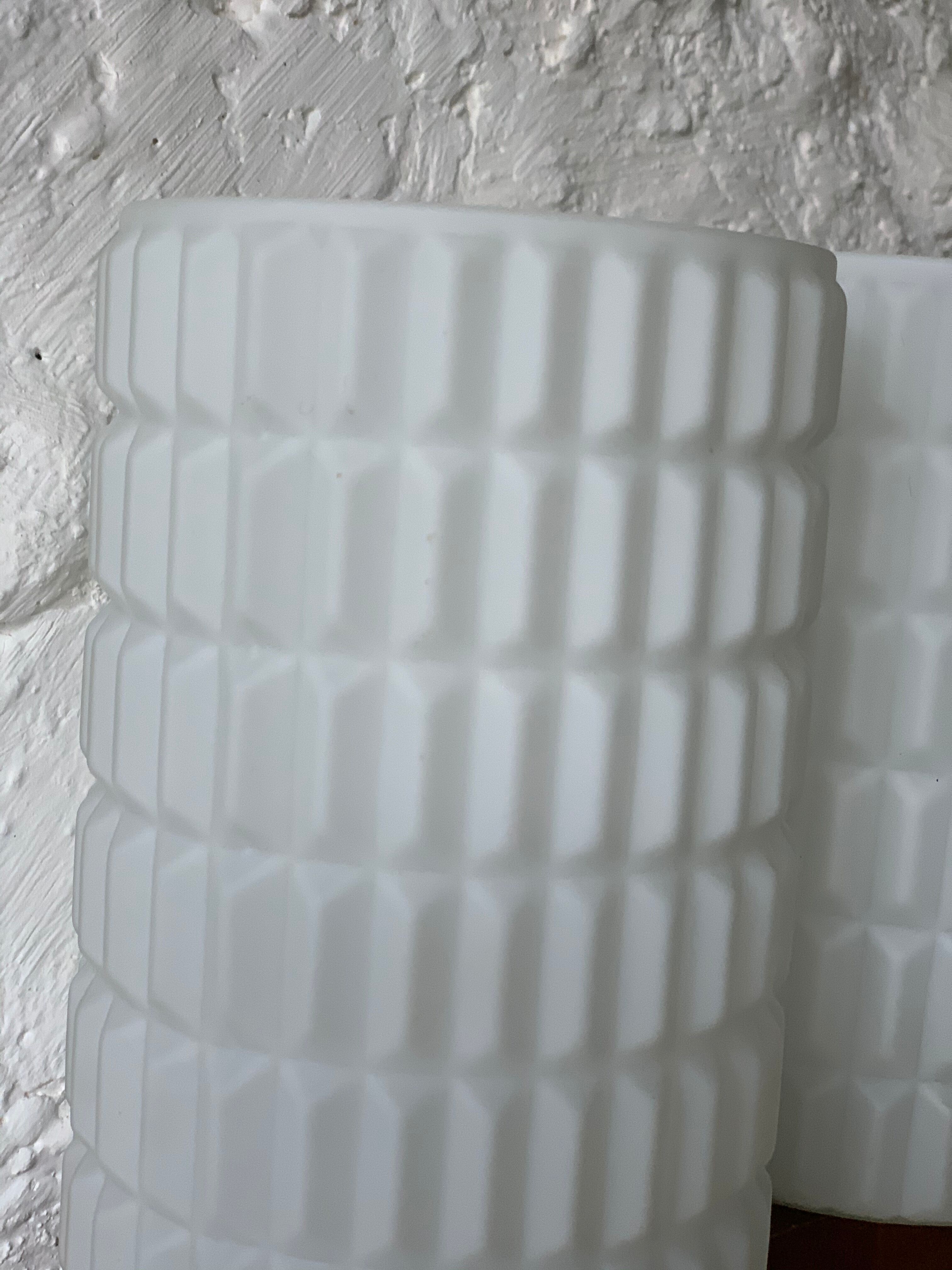 Wall sconce Scandinavian style vintage teak and 2 opalines