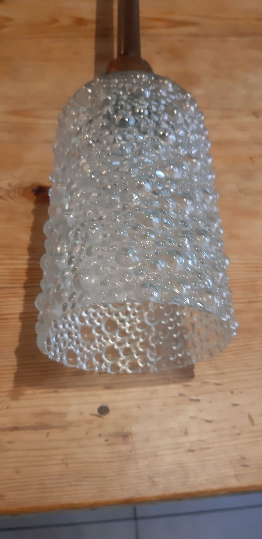 Lampe vintage laiton et verre granité