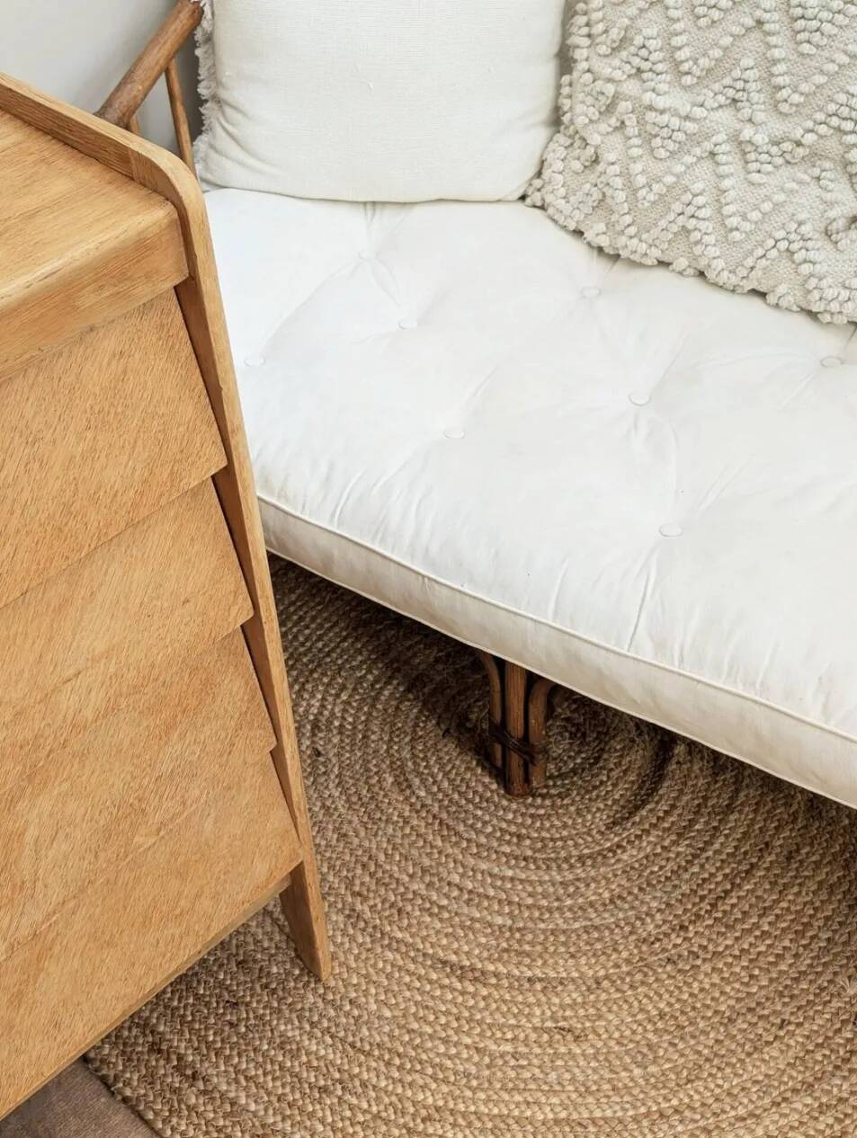 Commode vintage rénovée, années 50-60, chêne blond