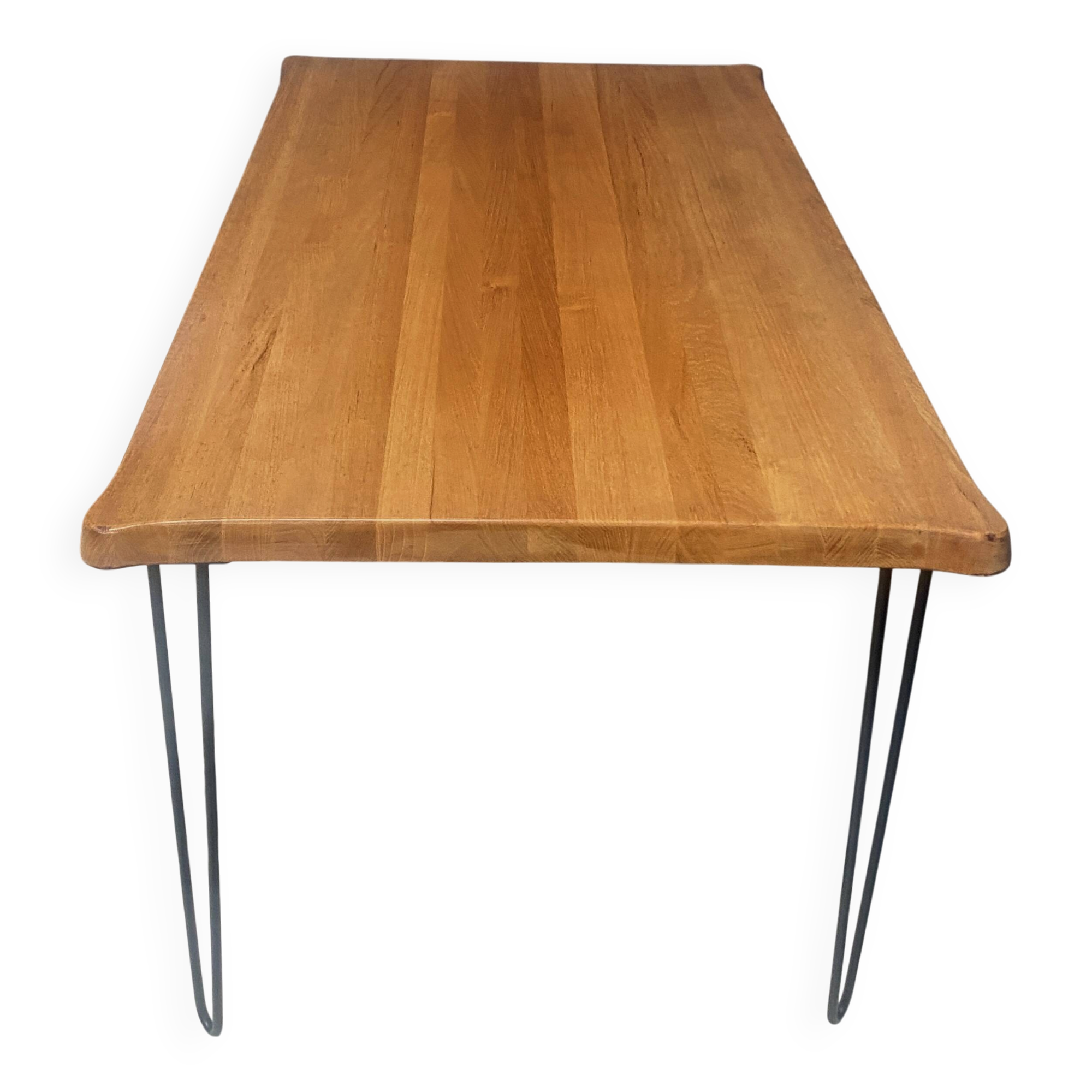 Danish dining table with hairpin legs