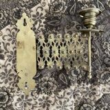 Antique extendable brass wall sconce