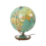 Large Illuminated World Globe Lamp Columbus Fifties