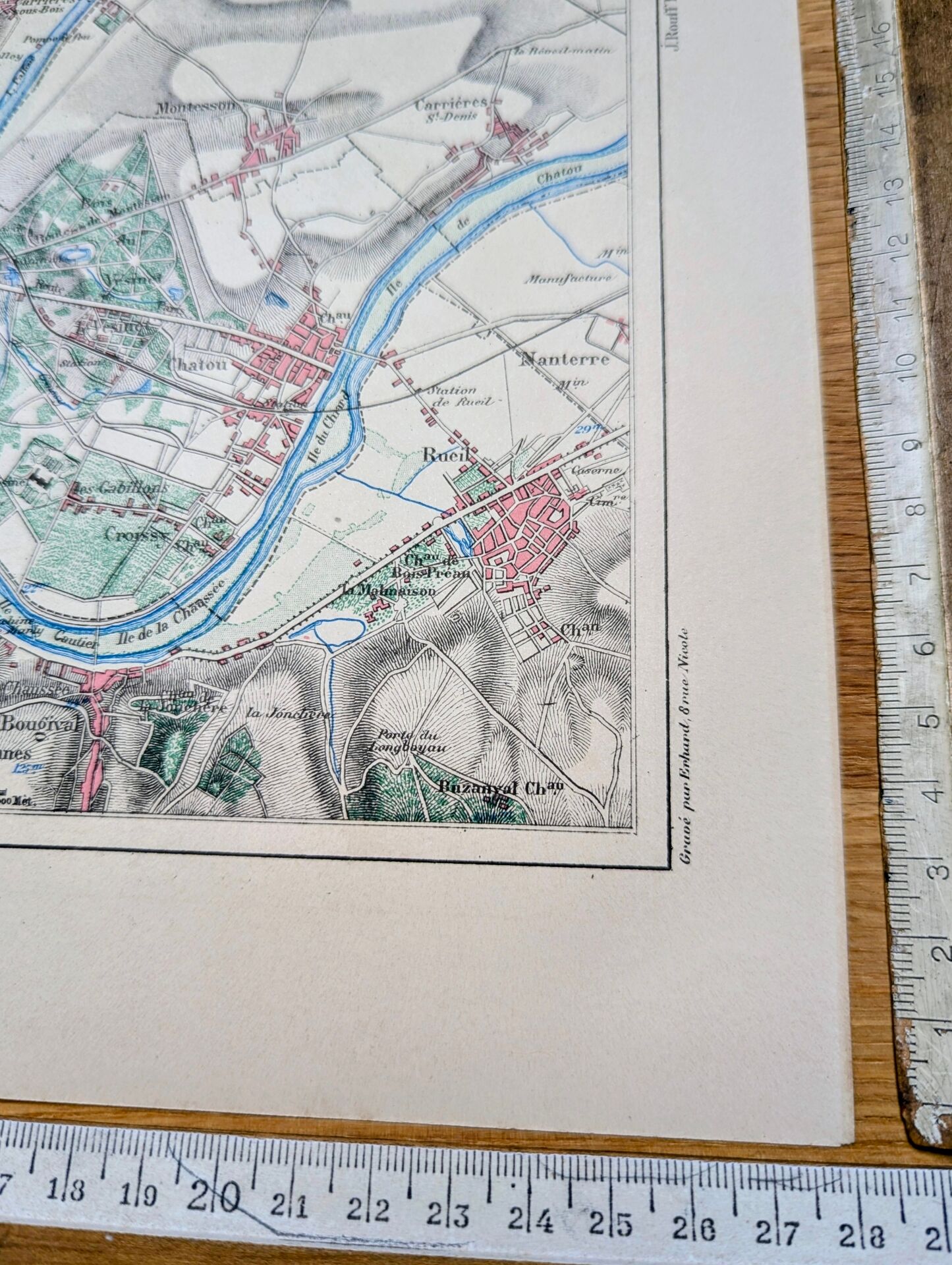 Saint-Germain-en-Laye, printed map from 1883.