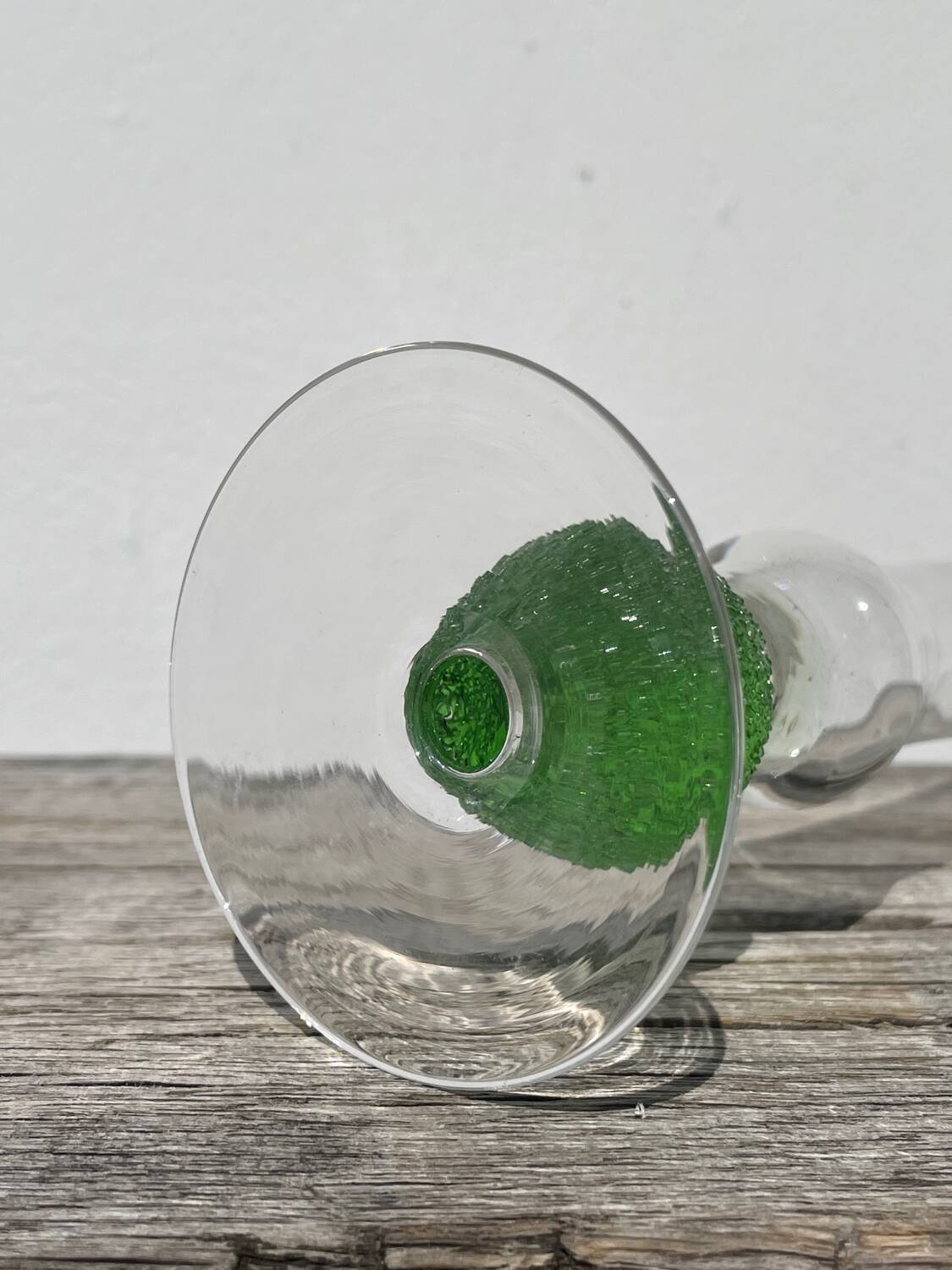 Green Murano glass vase