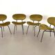 Chaises longues italiennes rembourrées, ensemble de 4 pièces.