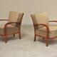 Pair of Krasna Jizba Art Deco solid wood armchairs