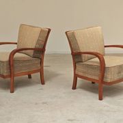 Paire de fauteuils Krasna Jizba Art déco bois massif