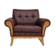 Fauteuil danois vintage, années 1970, cuir, bois de chêne