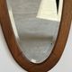 Vintage oval mirror in oak with bevelled glass H120 W43 D2