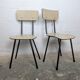 Duo de chaises formica vintage pieds compas années 60