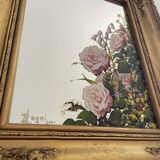 Gold painted wood mirror