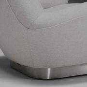 Pair of fabric and stainless steel lounge chairs by Gianni Moscatelli