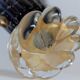 Vintage Murano glass vase by Barovier, royal blue with gold, 1960s.