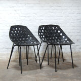 Set of 4 chairs model "Coquillage" by Pierre Guariche for Meurop