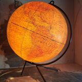 Mappemonde vintage, planisphère lumineux ancien, globe terrestre