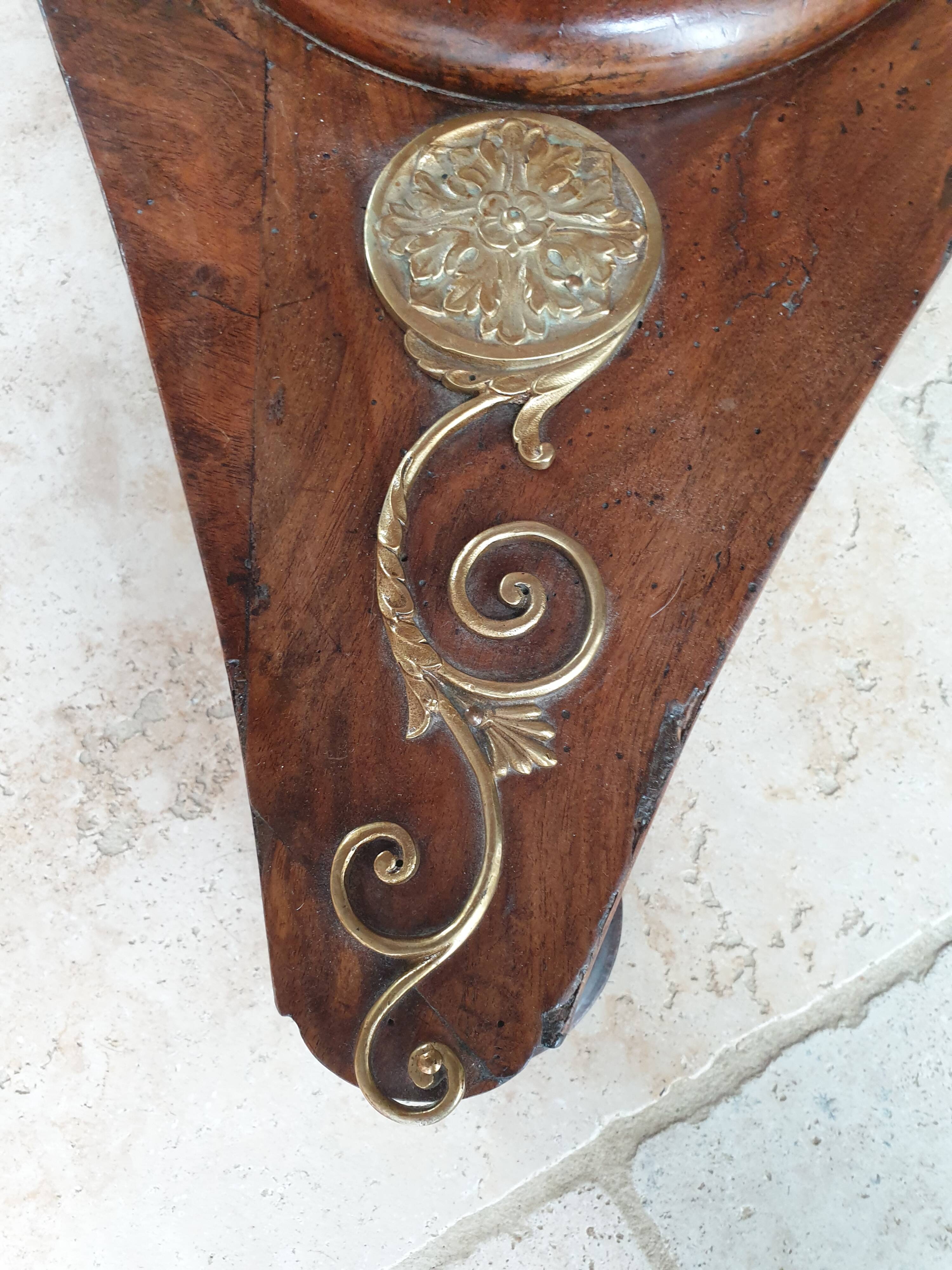 Pedestal table above marble