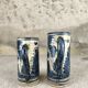 Set of two large vintage glazed terracotta mugs.