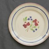 Set of 6 Luneville earthenware dessert plates. Bagatelle model.