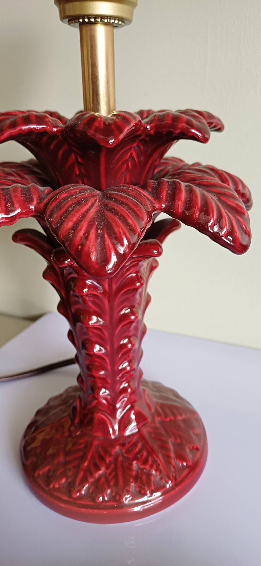 Pied de lampe palmier céramique