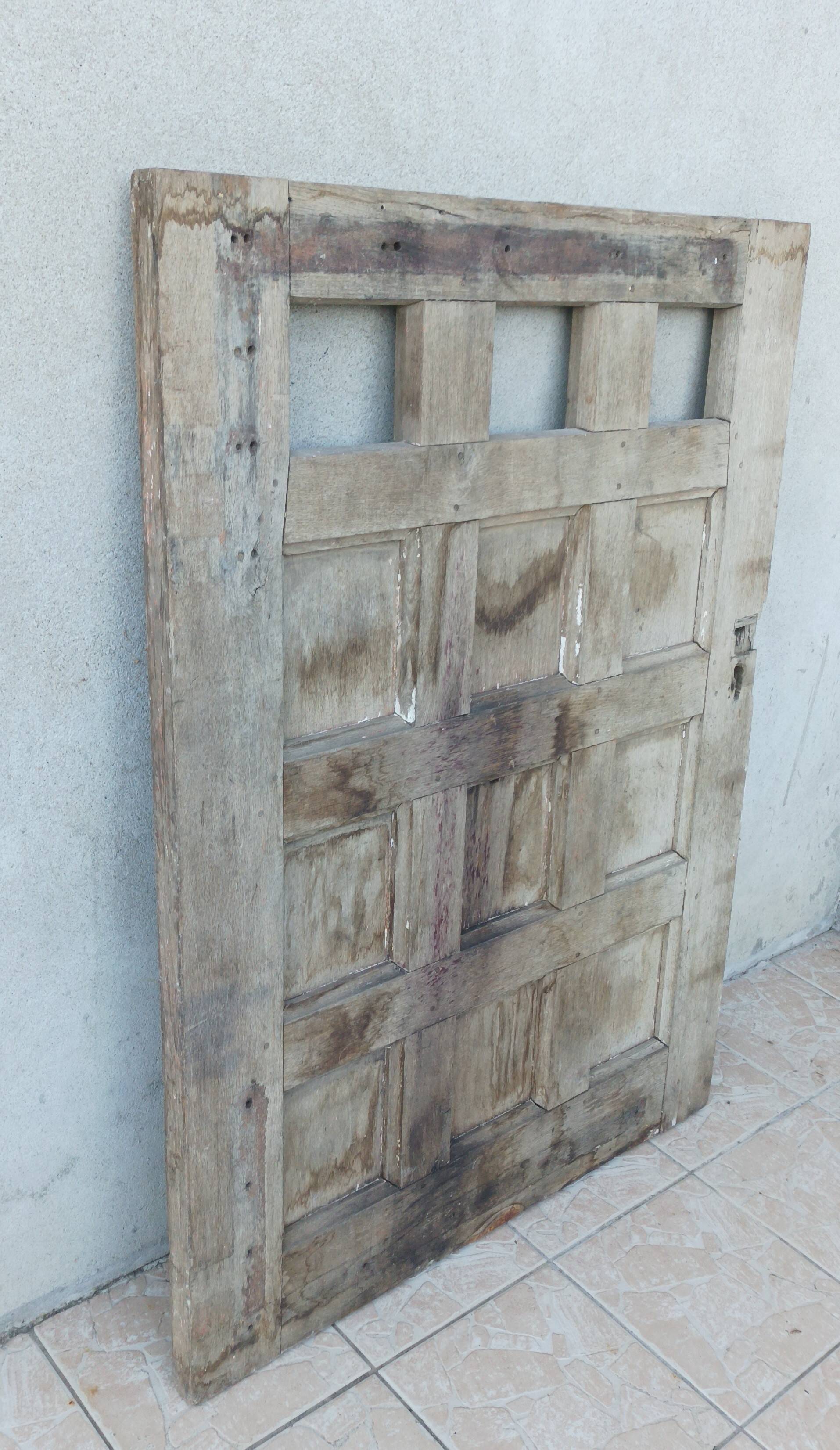 Antique low door decorative wall panel in solid oak