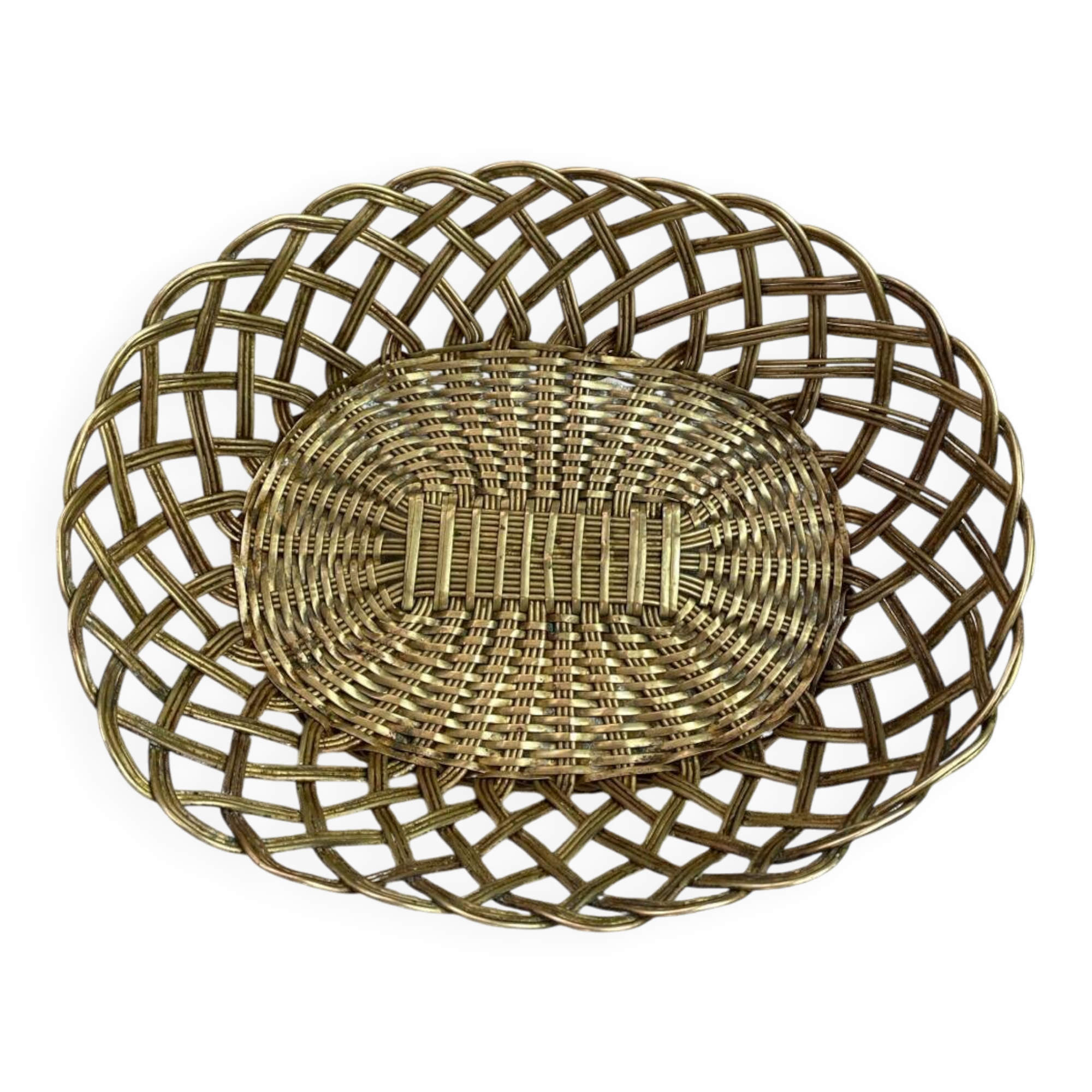 Brass woven basket