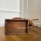 Side table, vintage rattan elephant end table
