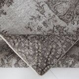 4x7 Gray & Brown Turkish Vintage Rug 114x214Cm SK 4869