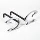 Pair of brushed steel chenets by Jean-Paul Créations circa 1970s