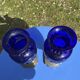 Two antique 19th century cobalt blue vases